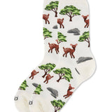 MeMoi Oh Deer Bamboo Blend Crew Socks