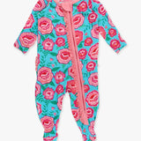 Bright Blossoms Footed Ruffle One Piece Pajama