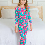Bright Blossoms Ruffle Long Sleeve Pajama Set