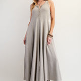 Mineral Washed Terry Palazzo Jumpsuit