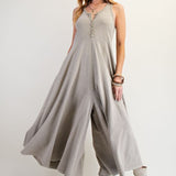 Mineral Washed Terry Palazzo Jumpsuit