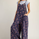 Floral Printed Washed Terry Jumper