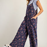 Floral Printed Washed Terry Jumper