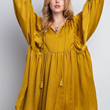 Brushed Satin Golden Kiwi Dress