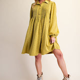 Floral Printed Washed Terry Dress