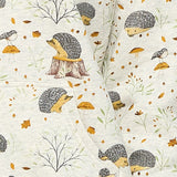 Hedgehog Mushroom Print Zip Up Hoodie