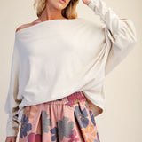 Washed Knit Off Shoulder Top