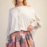 Washed Knit Off Shoulder Top