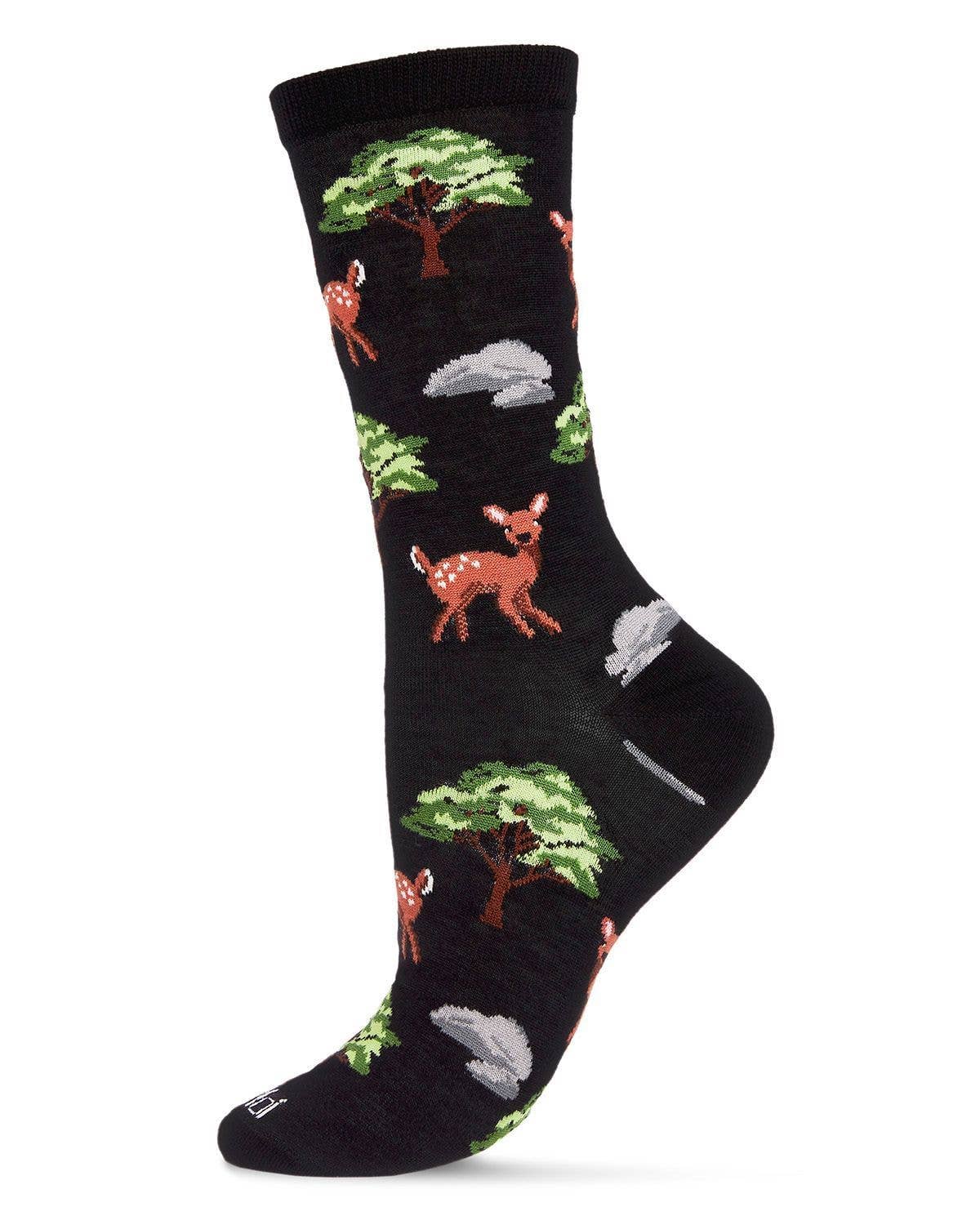 MeMoi Oh Deer Bamboo Blend Crew Socks