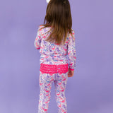 Sweetie-Saurus Dinosaurs Ruffle Long Sleeve Pajama Set with Signature Rear Ruffles