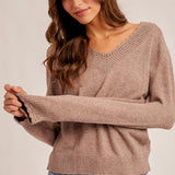 Scalloped Edge V-Neck Sweater