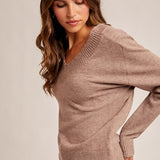 Scalloped Edge V-Neck Sweater