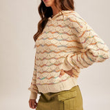 Multi Mix Crochet Hooded Top