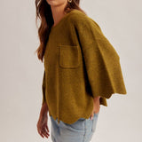 Edge Scalloped Knit Sweater