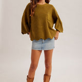 Edge Scalloped Knit Sweater