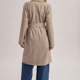 Knit Herringbone Belted Coat