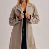 Knit Herringbone Belted Coat