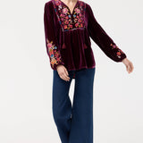 Curved Hem Prairie Blouse-Anaya