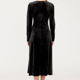 V-NECK VELOUR DRESS - VIRELLE