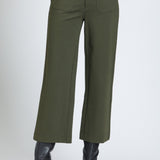 Cropped Wide Leg Patch Pocket Pant