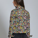 Fall Bird Printed Denim Jacket