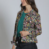 Fall Bird Printed Denim Jacket