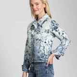 Floral Denim Stretch Jacket