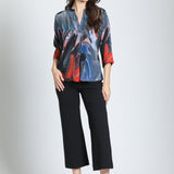 Ponte Cropped Wide Leg Pant W/Patch Pocket
