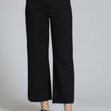 Ponte Cropped Wide Leg Pant W/Patch Pocket