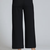 Ponte Cropped Wide Leg Pant W/Patch Pocket