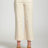 Cropped Wide Leg Pant W/Patch Pockets