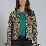 Fall Bird Printed Denim Jacket