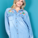 Wild Cactus Embroidered Shirt