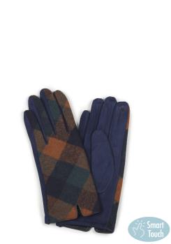Plaid Faux Suade Gloves